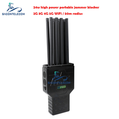 محمول 2G 3G 4G GPS 5G جهاز تعطيل الإشارة 50m طيف طويل 8 هوائيات