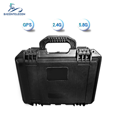 حقيبة جهاز تشويش إشارة الطائرة بدون طيار مسافة 1.5 كم هوائي مدمج 2.4G 5.8G GPS